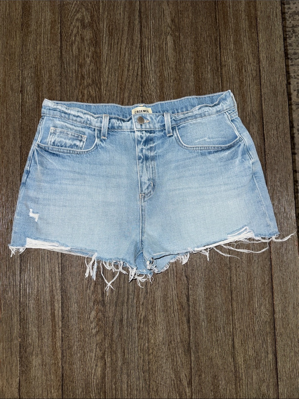 L'AGENCE Clark High Rise Short Bellflower Destruct